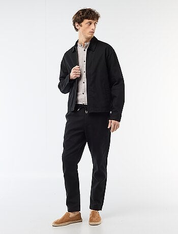 Effen twill jas met rits