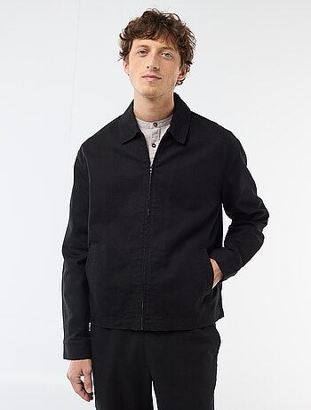 Effen twill jas met rits