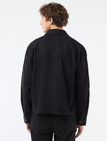 Effen twill jas met rits