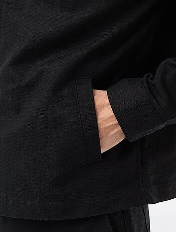 Effen twill jas met rits