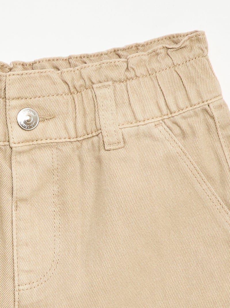Effen twill short Biege - Kiabi