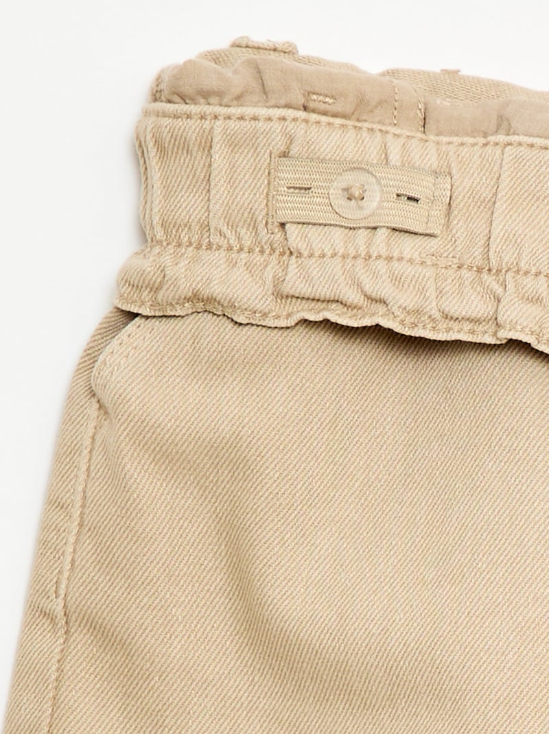 Effen twill short Biege - Kiabi