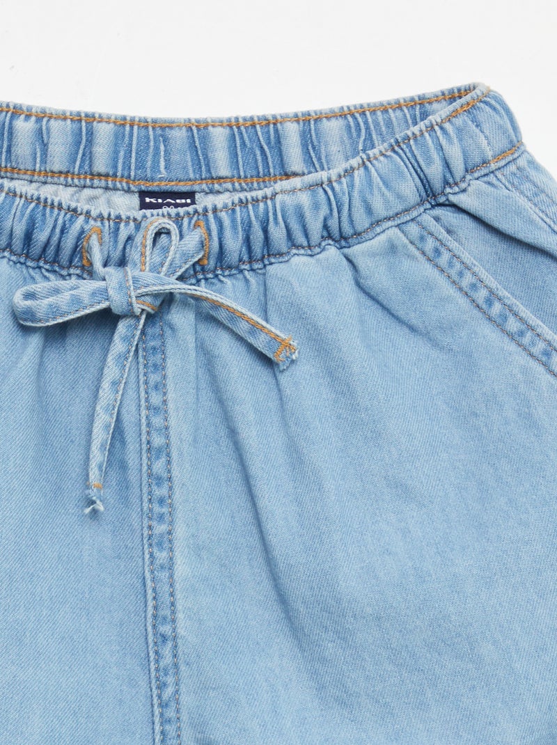 Effen twill short Blauw - Kiabi