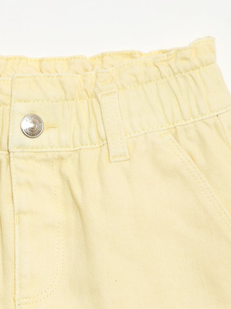 Effen twill short Geel - Kiabi