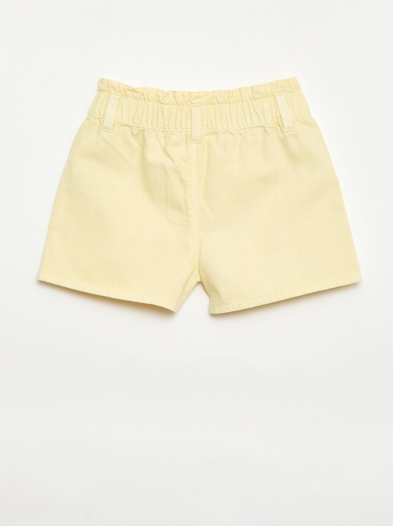 Effen twill short Geel - Kiabi