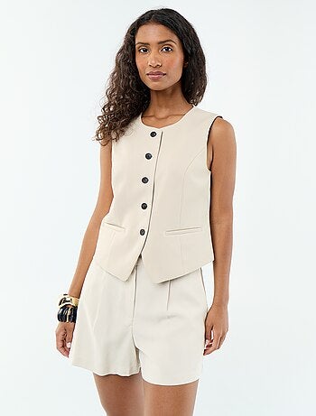 Effen twill short met 2 zakken