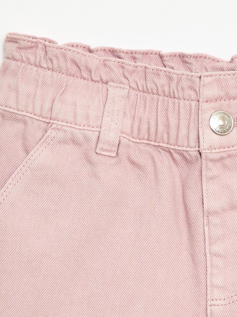 Effen twill short Roze - Kiabi