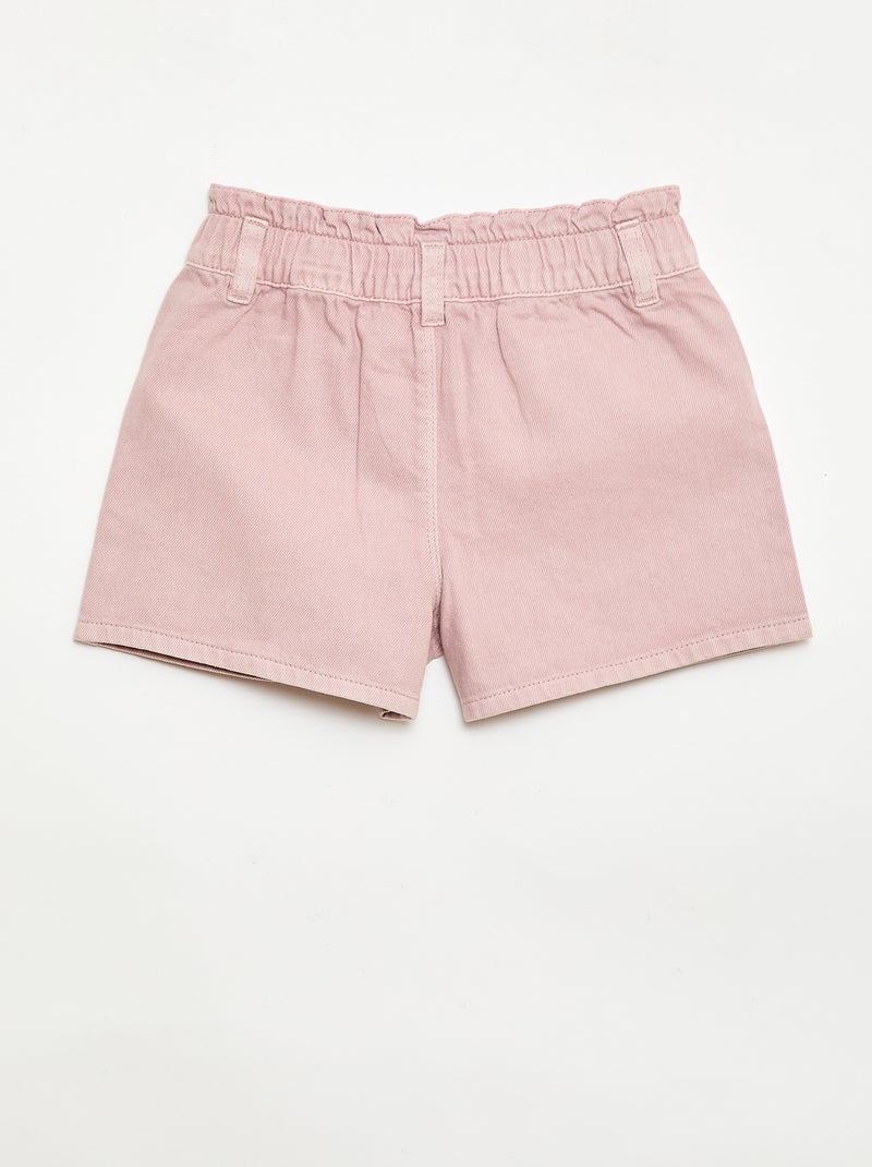 Effen twill short Roze - Kiabi