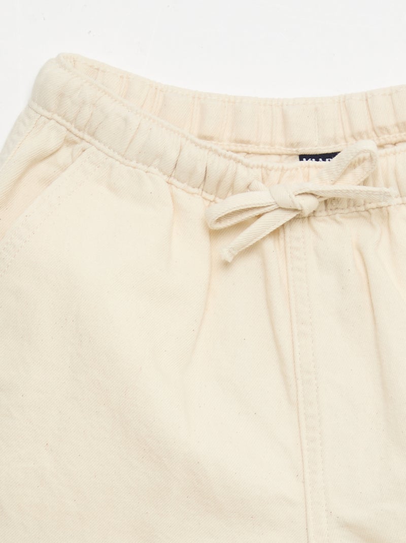 Effen twill short Wit - Kiabi