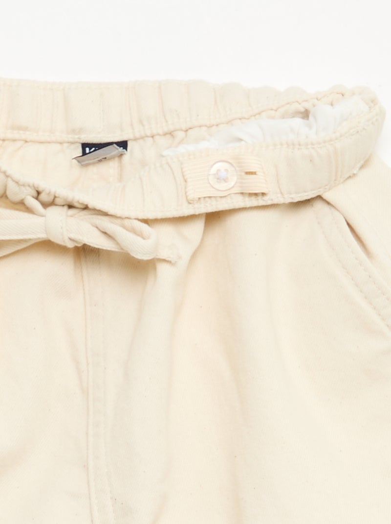 Effen twill short Wit - Kiabi