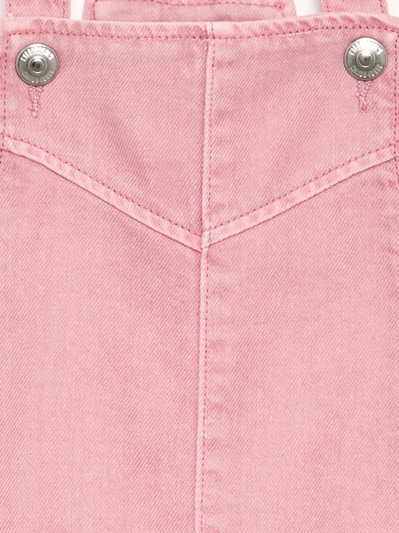 Effen twill tuinbroekjurk Rose - Kiabi