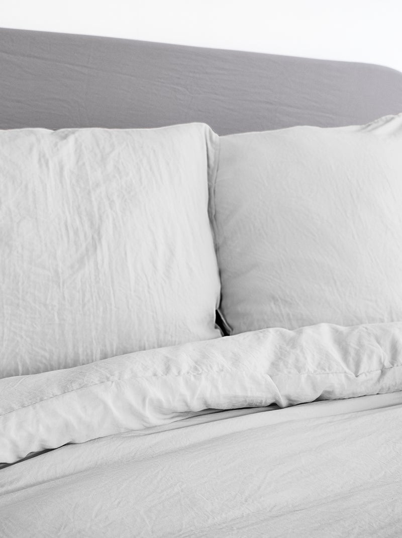 Effen, uiterst zachte dekbedset - Voor 1- of 2-persoonsbed GRIJS - Kiabi