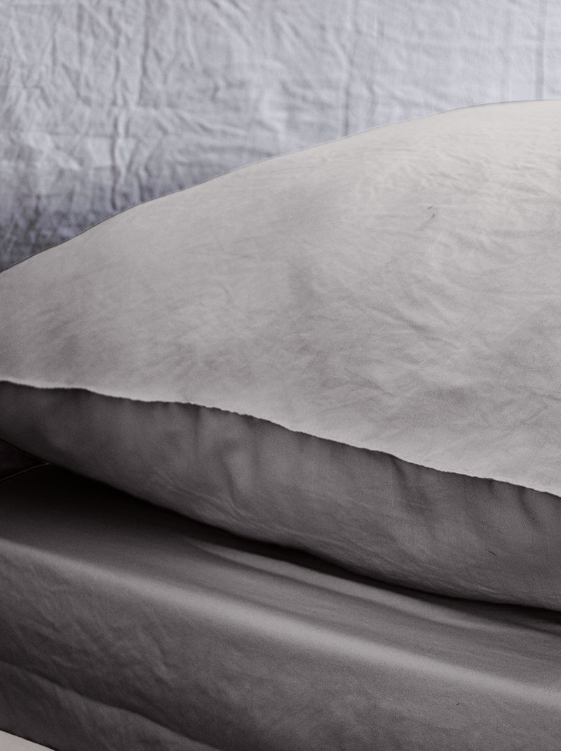 Effen, uiterst zachte dekbedset - Voor 1- of 2-persoonsbed GRIJS - Kiabi