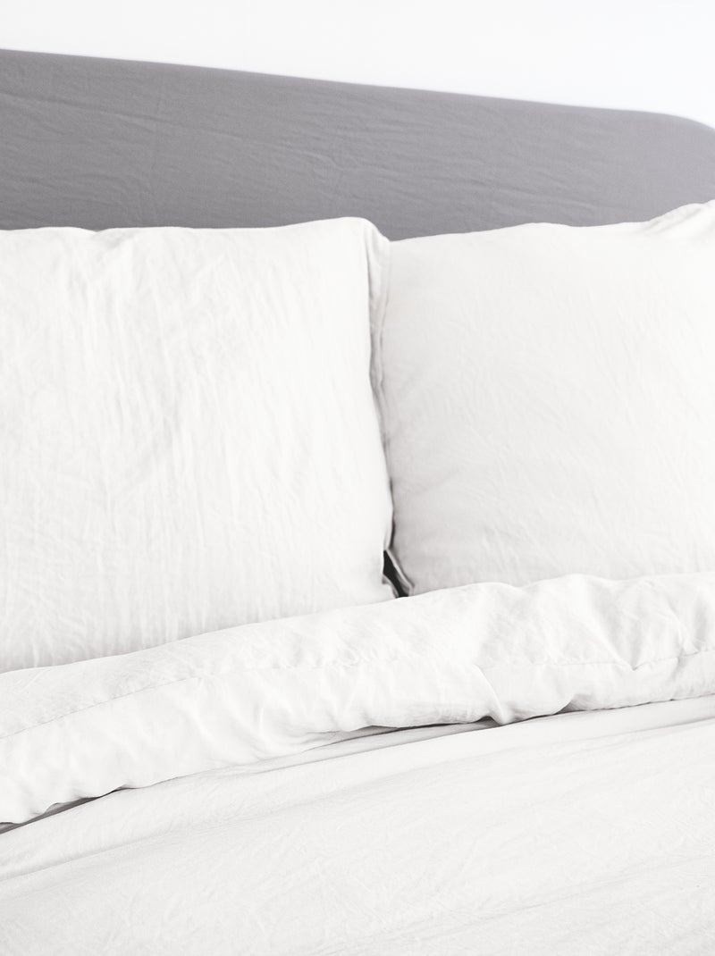 Effen, uiterst zachte dekbedset - Voor 1- of 2-persoonsbed WIT - Kiabi