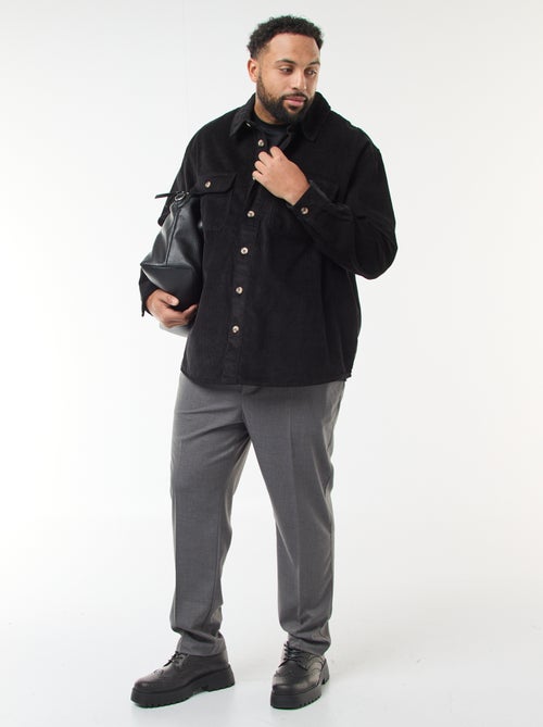 Effen velours overshirt met opgestikte zakken - Kiabi