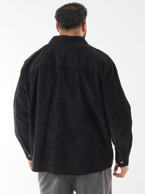 Effen velours overshirt met opgestikte zakken - Kiabi