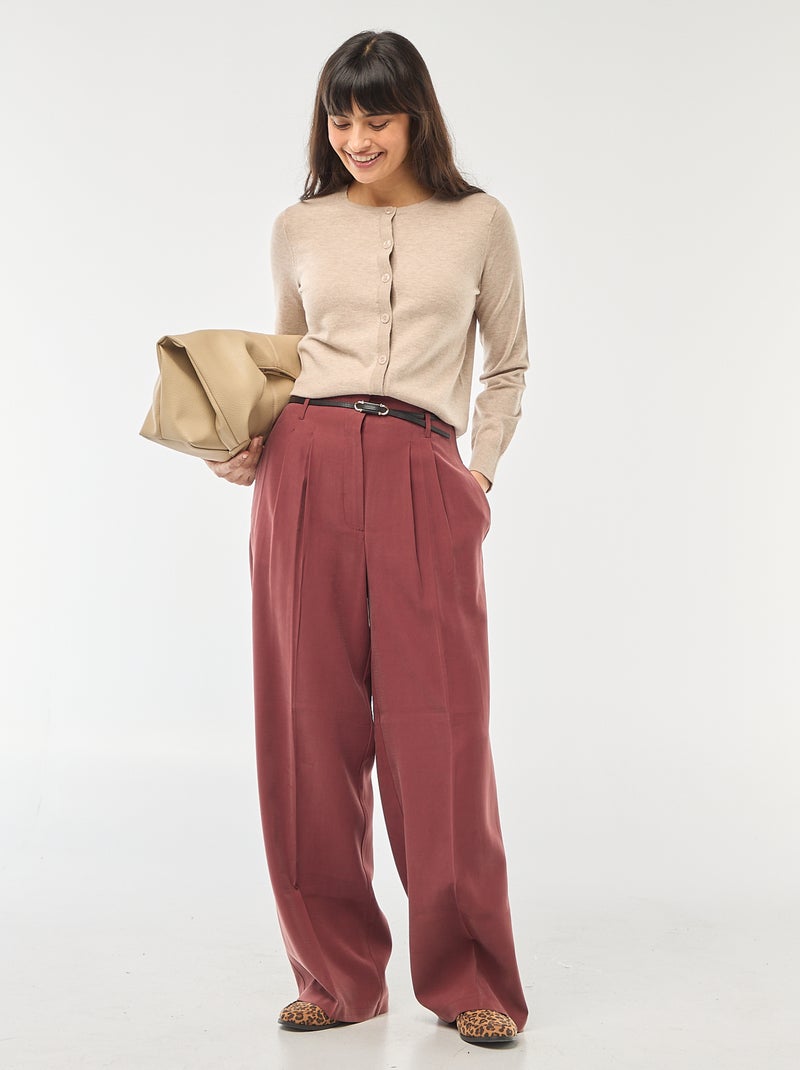 Effen vest met ronde hals Biege - Kiabi