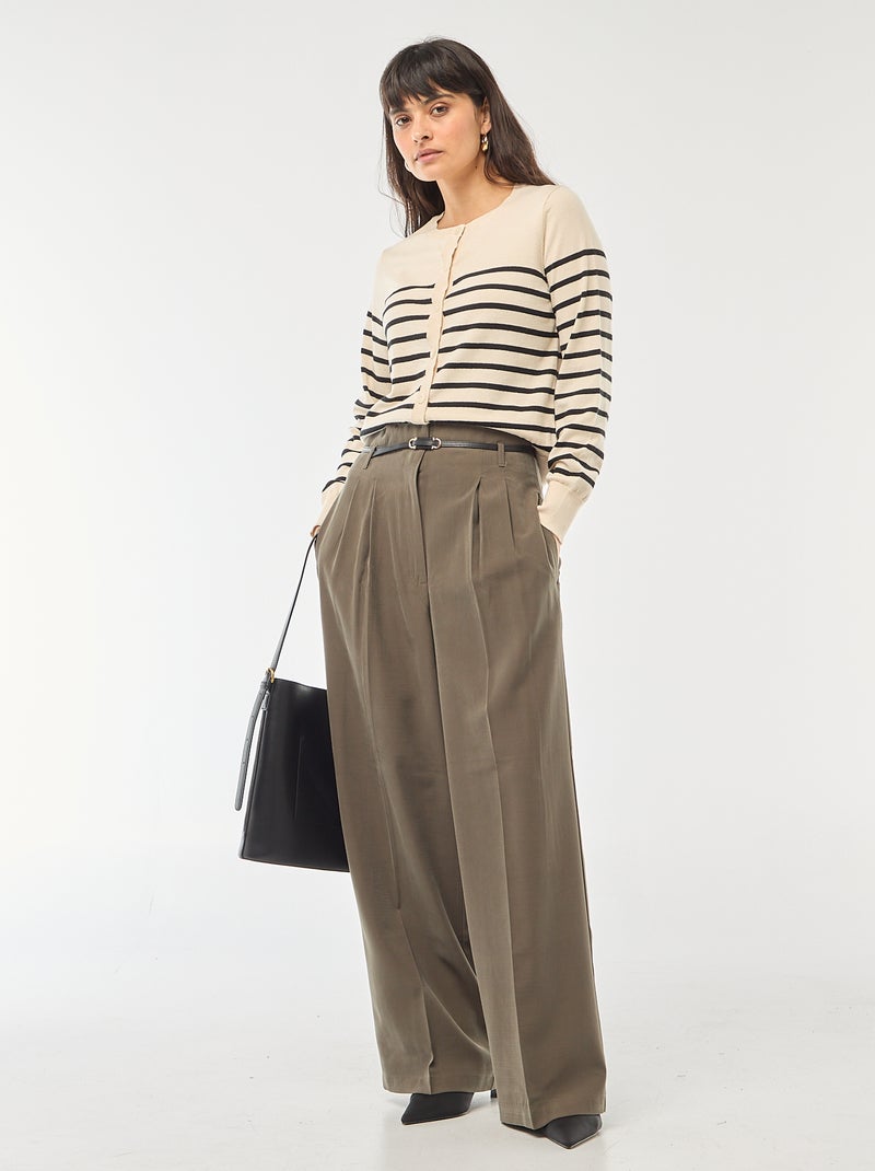 Effen vest met ronde hals Biege - Kiabi