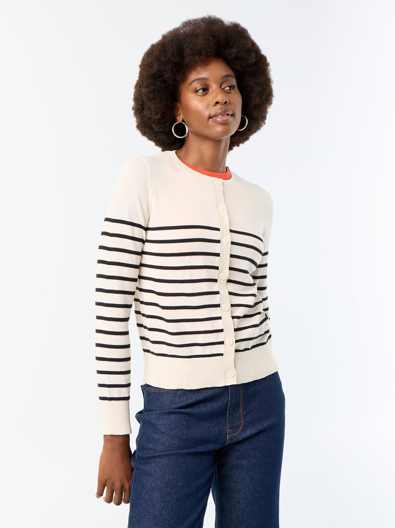 Effen vest met ronde hals Biege - Kiabi