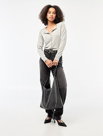 Effen vest met ronde hals