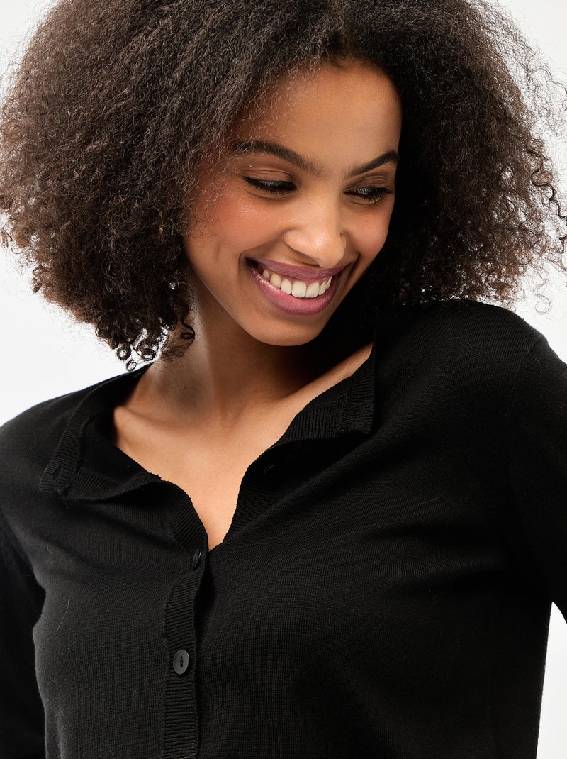 Effen vest met ronde hals zwart - Kiabi