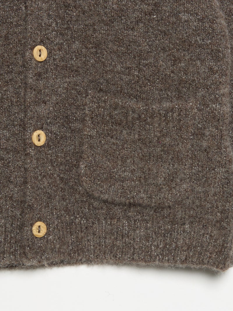 Effen vest met V-hals Taupe - Kiabi