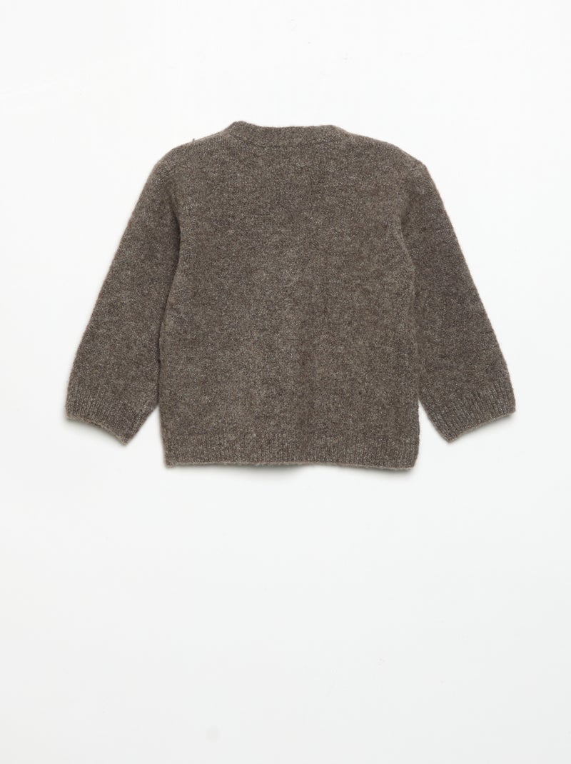 Effen vest met V-hals Taupe - Kiabi