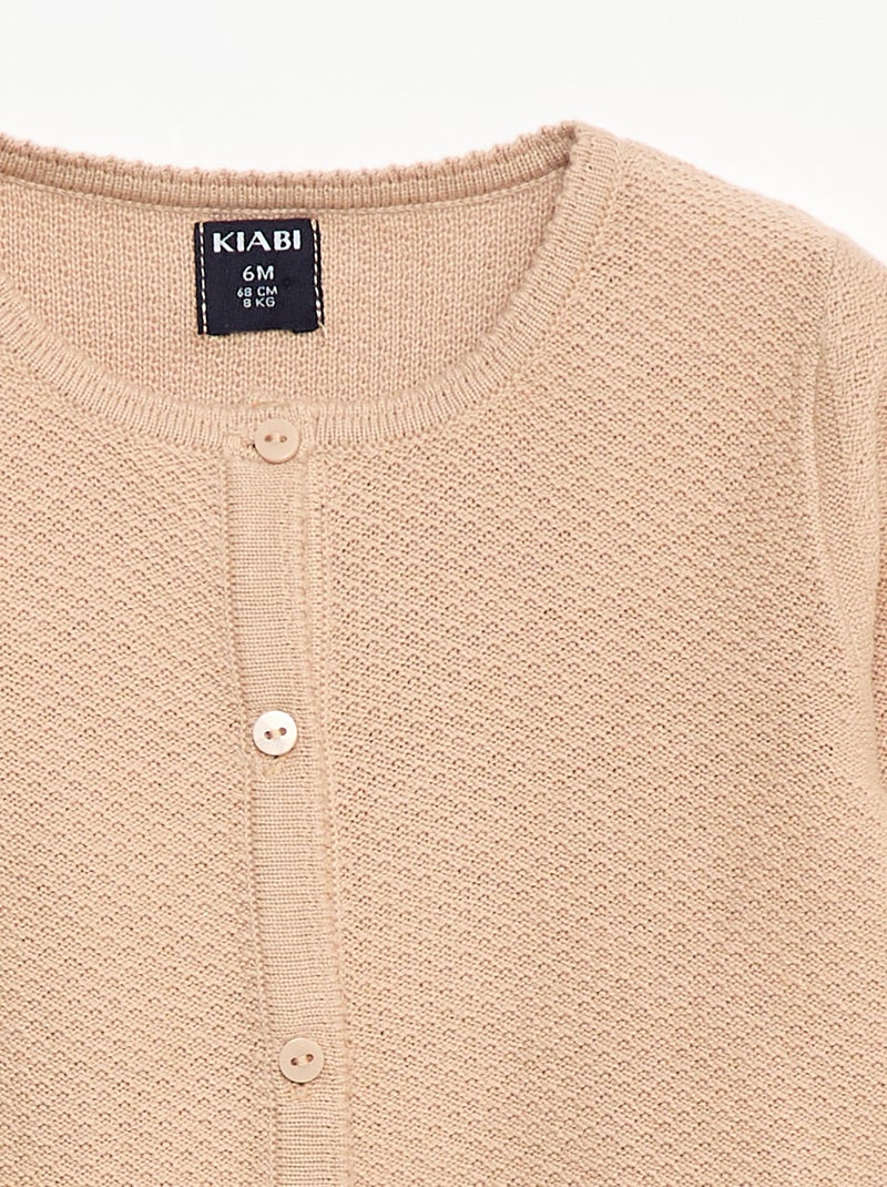 Effen vest van dun gebreid tricot Biege - Kiabi