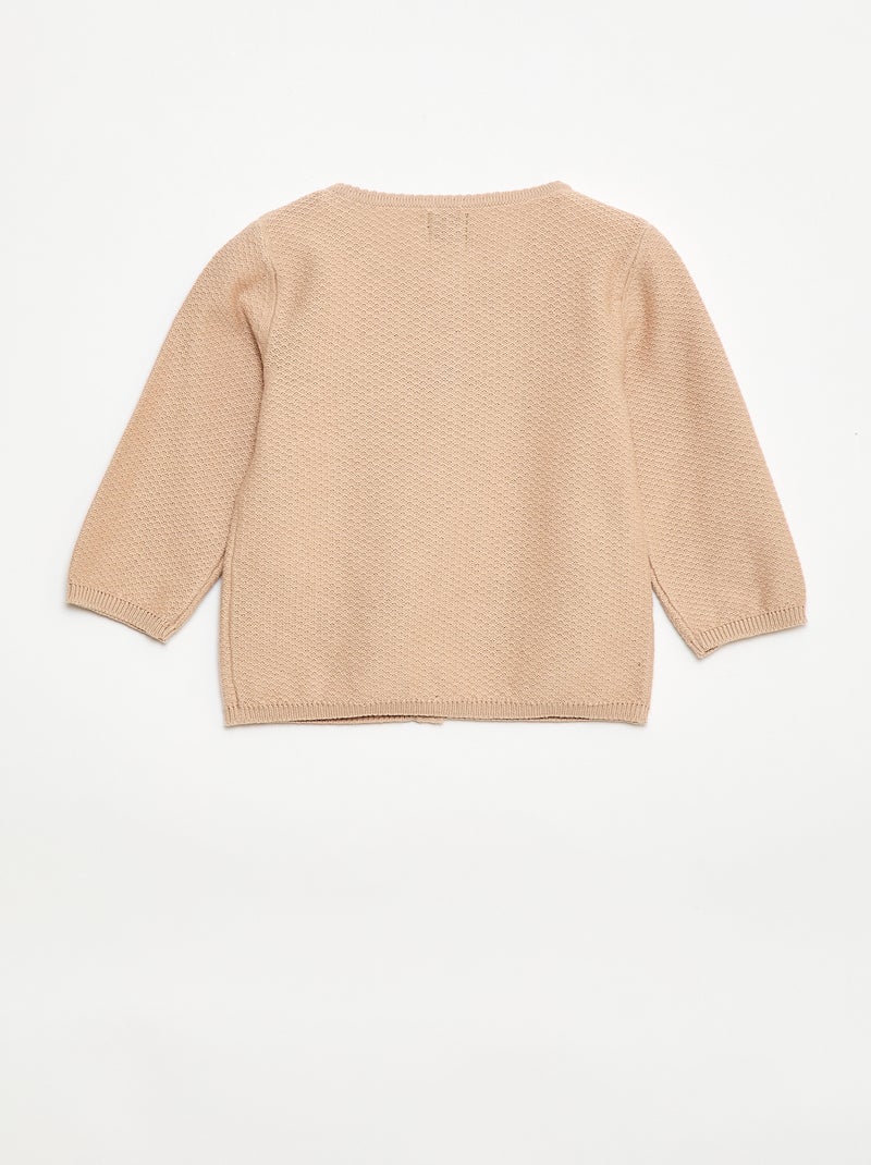 Effen vest van dun gebreid tricot Biege - Kiabi