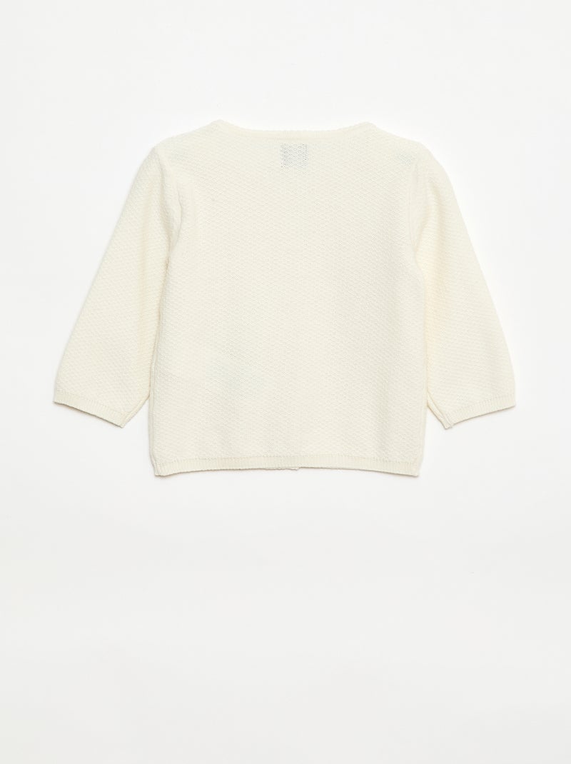 Effen vest van dun gebreid tricot Wit - Kiabi