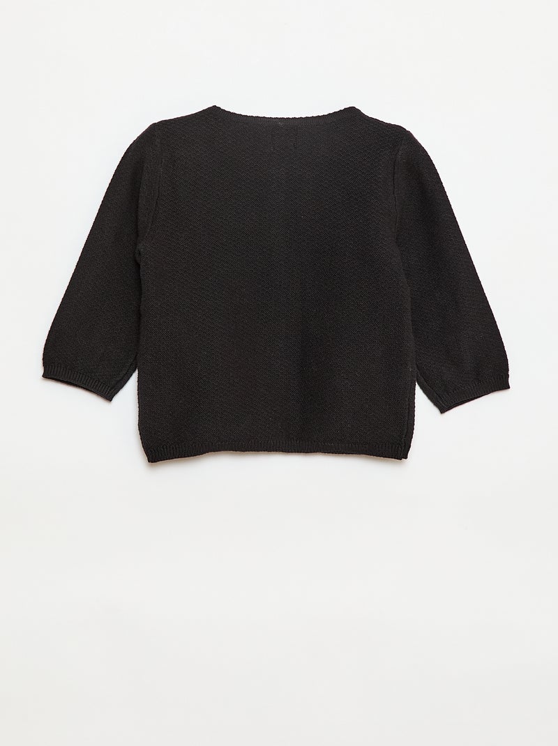 Effen vest van dun gebreid tricot zwart - Kiabi