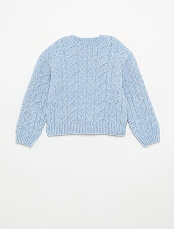 Effen vest van fantasiebreisel