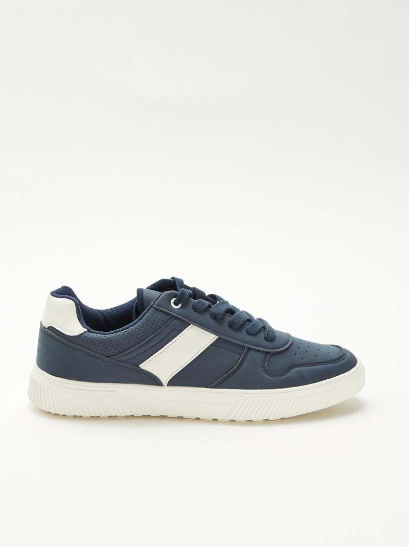 Effen vetersneakers Blauw - Kiabi