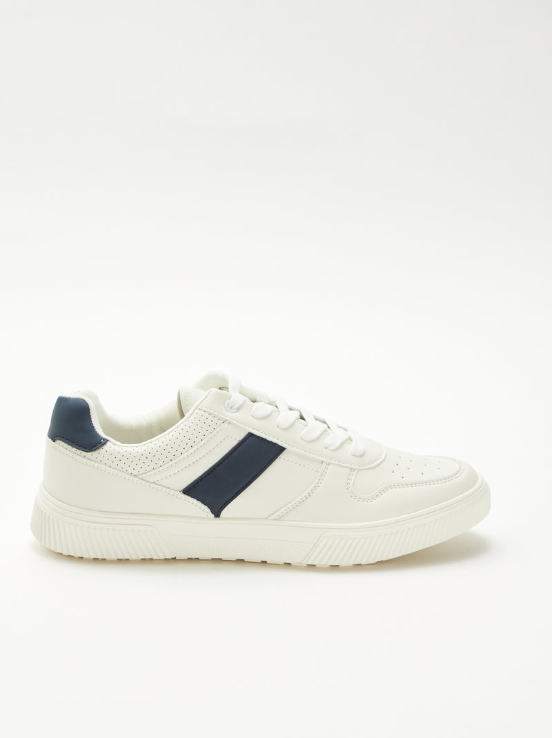 Effen vetersneakers Wit - Kiabi