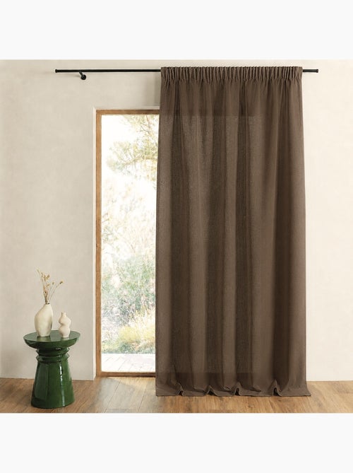 Effen vitrage van lichtdoorlatend voile met rimpelband - Kiabi Effen vitrage van lichtdoorlatend voile met rimpelband - Kiabi