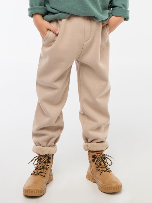 Effen warme joggingbroek met fleecevoering - Kiabi