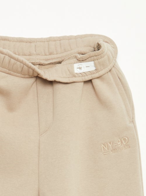 Effen warme joggingbroek met fleecevoering - Kiabi
