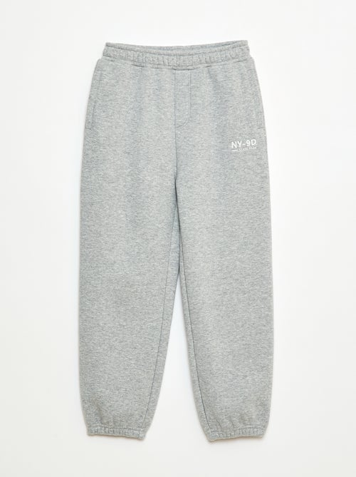 Effen warme joggingbroek met fleecevoering - Kiabi
