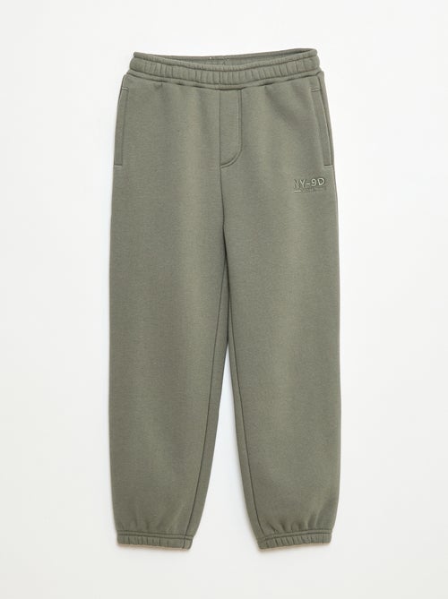 Effen warme joggingbroek met fleecevoering - Kiabi