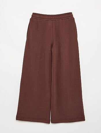 Effen wide leg-broek