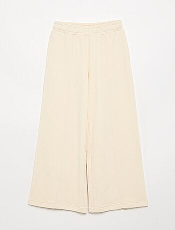 Effen wide leg-broek