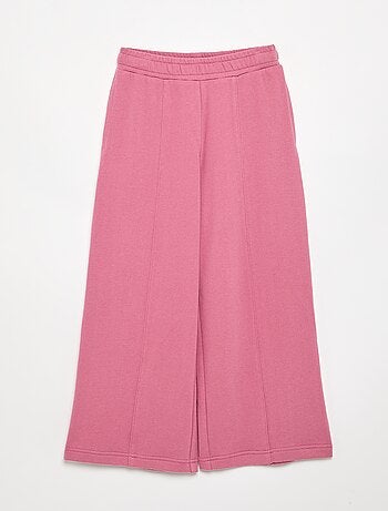 Effen wide leg-broek