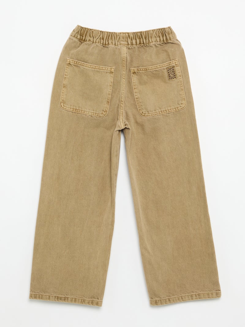 Effen wijde broek Biege - Kiabi