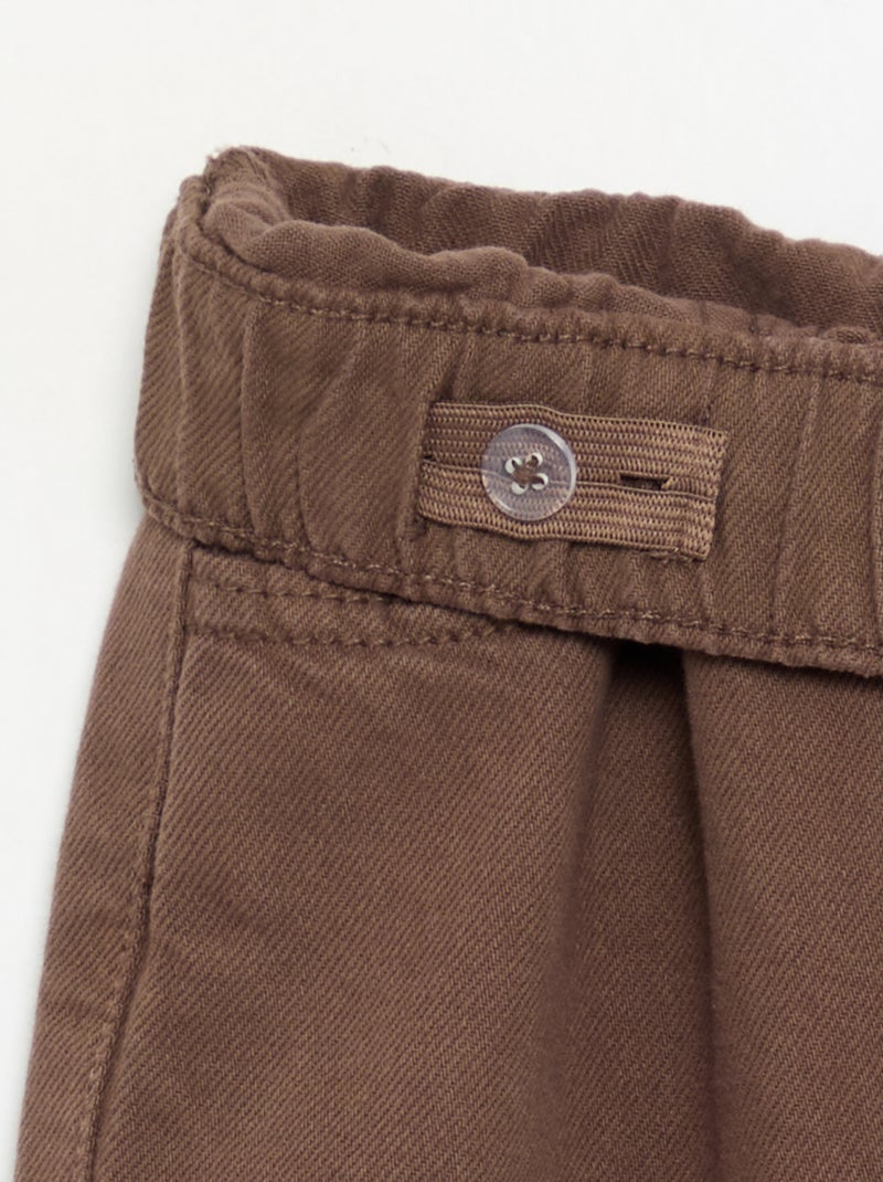 Effen wijde broek Bruin - Kiabi