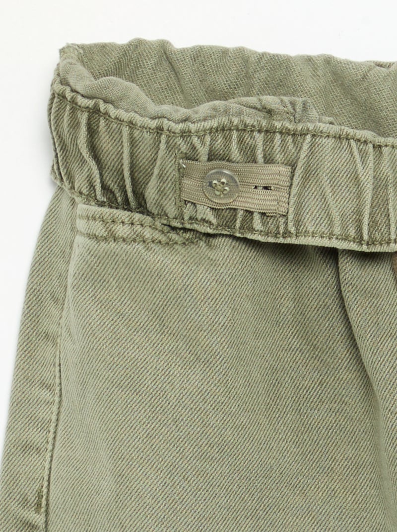 Effen wijde broek Kaki - Kiabi
