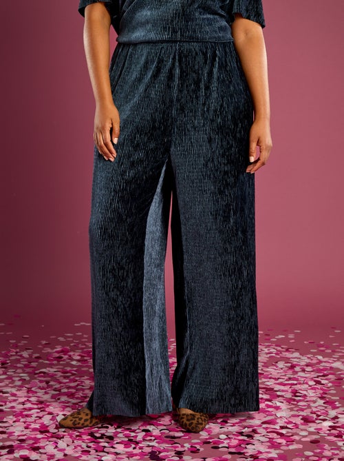 Effen wijde broek van corduroy - Kiabi