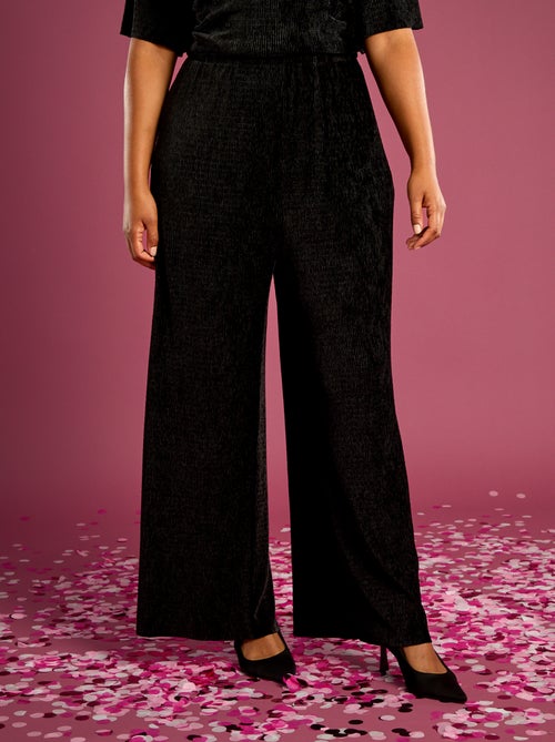 Effen wijde broek van corduroy - Kiabi