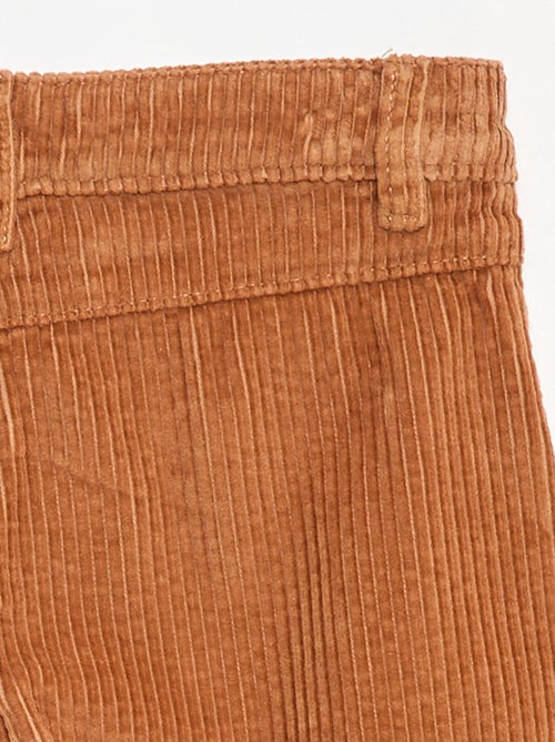 Effen wijde broek van velours - Kiabi