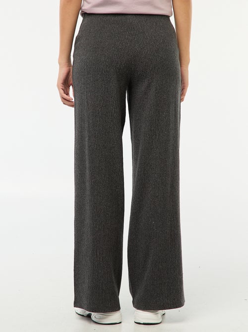 Effen wijde broek van zachte stof - Kiabi