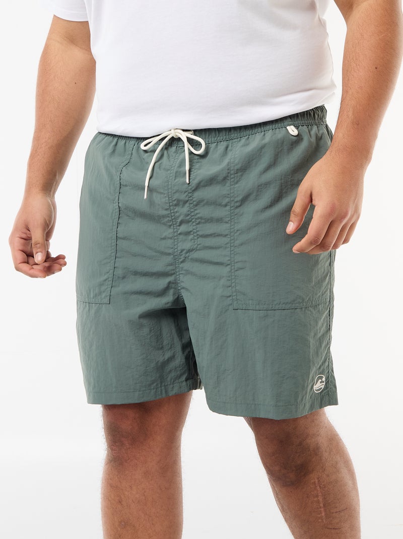 Effen zwembermuda Groen - Kiabi